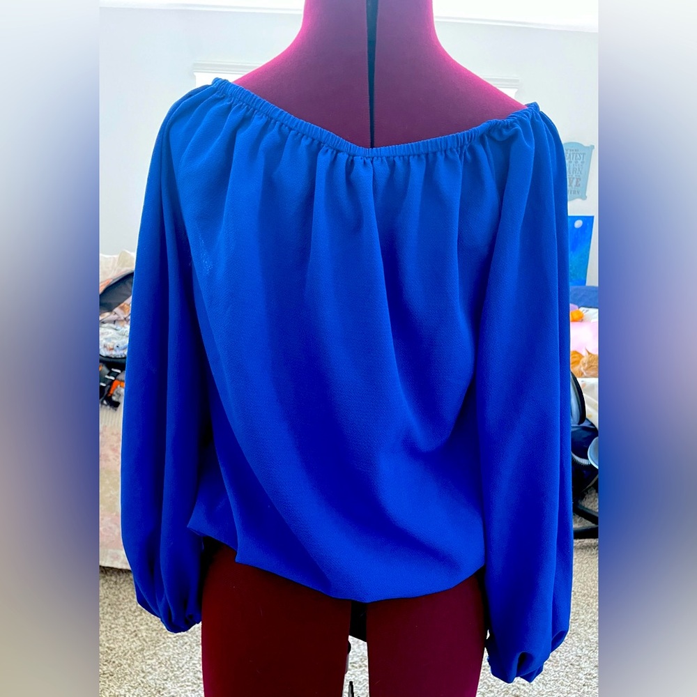 Vibrant Blue Blouse - Picture 2 of 2
